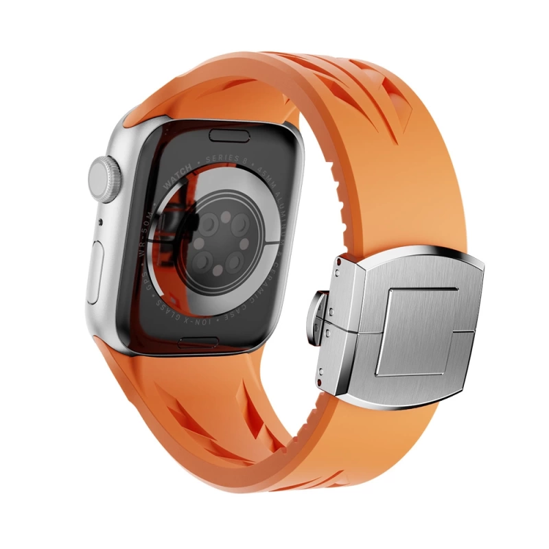 Apple Watch 42mm KRD-127 Metal Tokalı Silikon Kordon