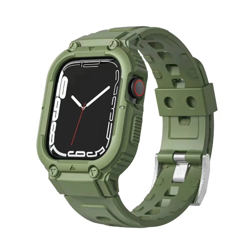 Apple Watch 42mm Wiwu Wi-WB014 Armor Serisi 2in1 Sert PC Kasa Koruyuculu Silikon Kordon