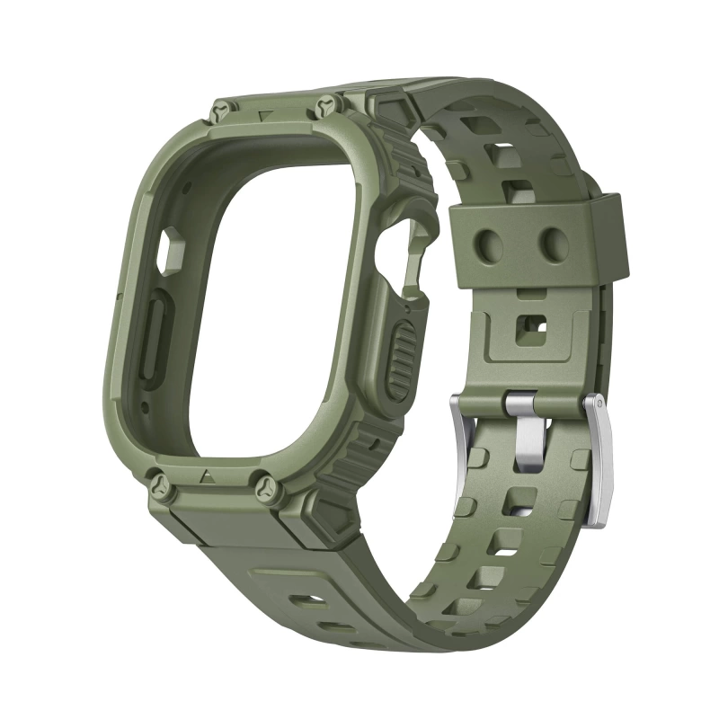 Apple Watch 42mm Wiwu Wi-WB014 Armor Serisi 2in1 Sert PC Kasa Koruyuculu Silikon Kordon