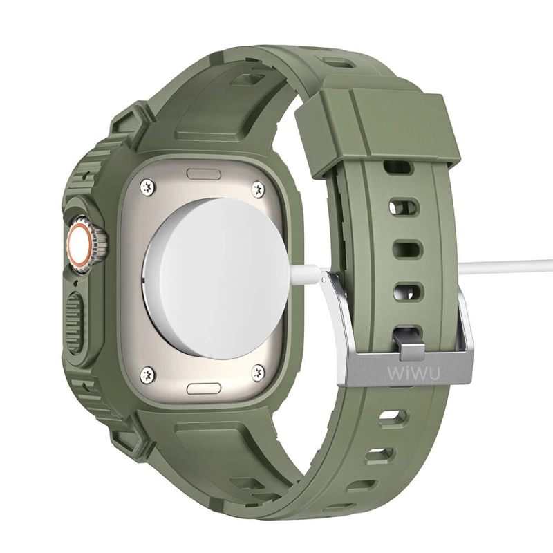 Apple Watch 42mm Wiwu Wi-WB014 Armor Serisi 2in1 Sert PC Kasa Koruyuculu Silikon Kordon