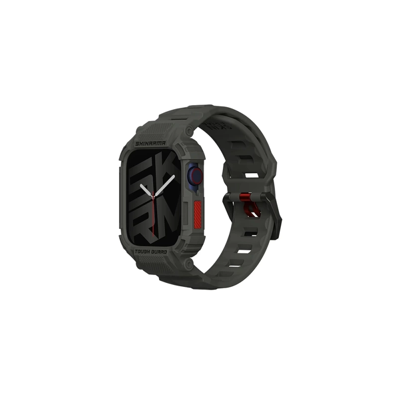 Apple Watch 44 mm Skinarma Mecha 2in1 TPU Kasa Koruyucu + Silikon Kordon