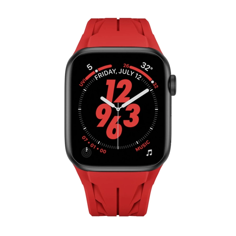 Apple Watch 44mm KRD-127 Metal Tokalı Silikon Kordon