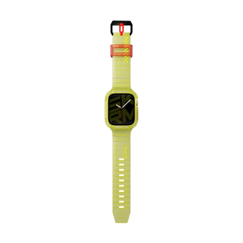 More TR Apple Watch 44mm SkinArma Saido Sert PC Kasa Koruyuculu Silikon Kordon