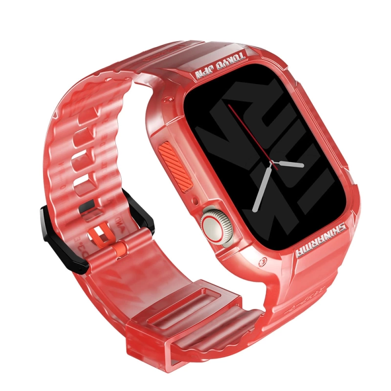 More TR Apple Watch 44mm SkinArma Saido Sert PC Kasa Koruyuculu Silikon Kordon