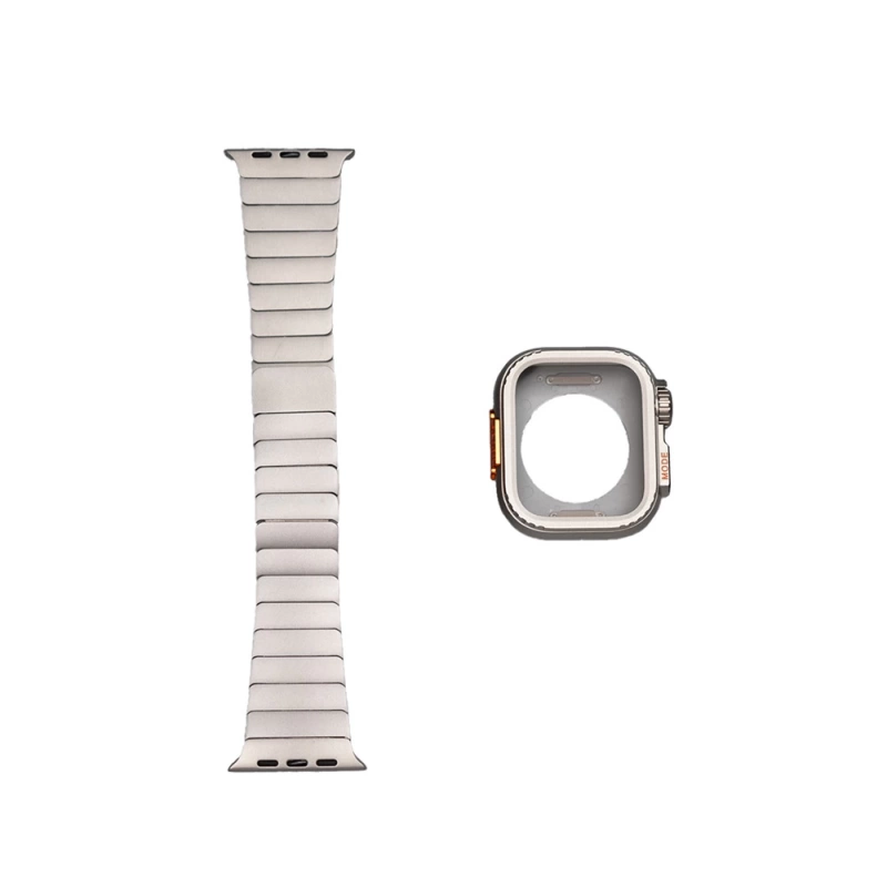 Apple Watch 44mm Zore KRD-126 Sert Kasa Koruyuculu Metal Kordon