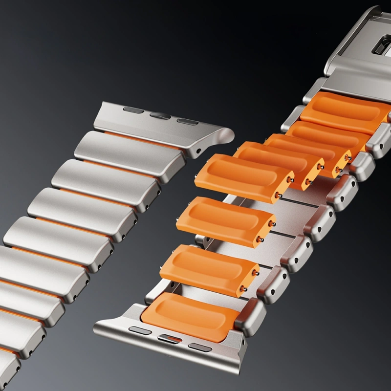 Apple Watch 44mm Zore KRD-149 Metal Silikon Kordon