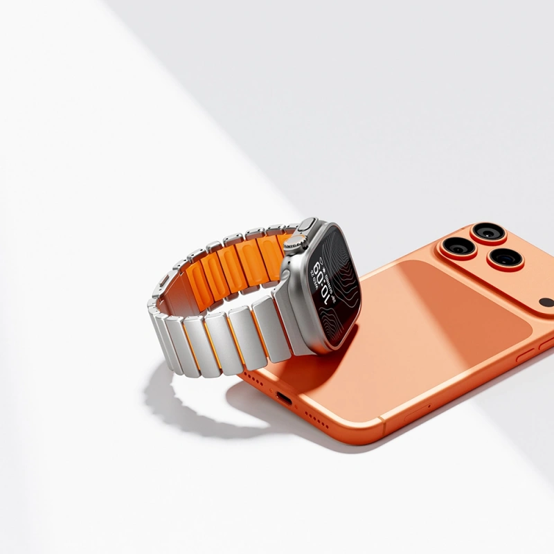Apple Watch 44mm Zore KRD-149 Metal Silikon Kordon