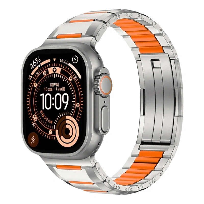 Apple Watch 44mm Zore KRD-155 Metal Silikon Kordon