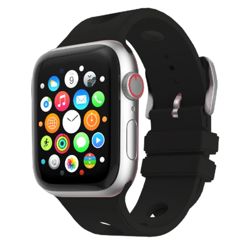 Apple Watch 7 41mm Delikli Tasarım Zore KRD-147 Silikon Kordon