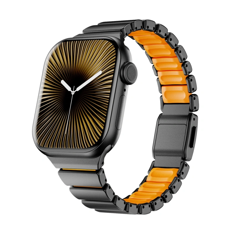 Apple Watch 7 41mm Zore KRD-149 Metal Silikon Kordon