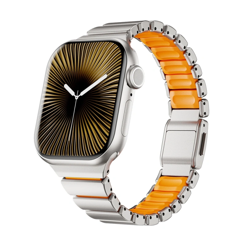 Apple Watch 7 41mm Zore KRD-149 Metal Silikon Kordon
