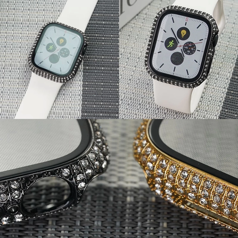 Apple Watch 7 41mm Zore Watch Gard 24 Kenarları Taşlı Sert PC Kasa Ve Ekran Koruyucu