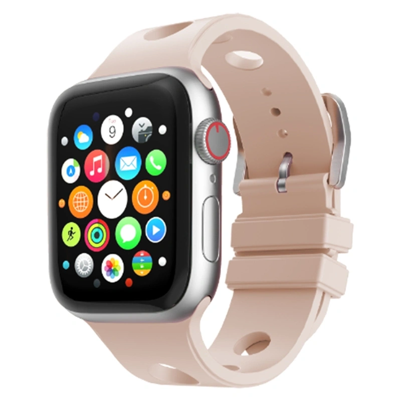 Apple Watch 7 45mm Delikli Tasarım Zore KRD-147 Silikon Kordon