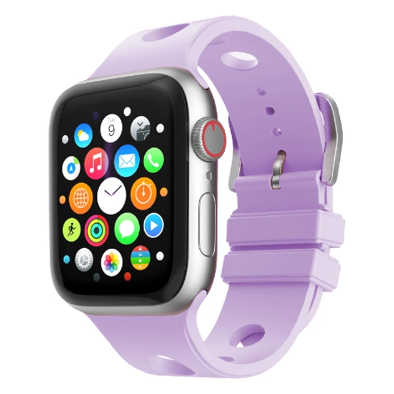 Apple Watch 7 45mm Delikli Tasarım Zore KRD-147 Silikon Kordon