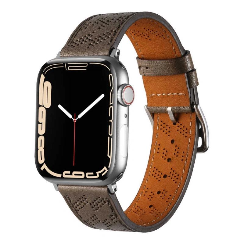 ​​​Apple Watch 7 45mm KRD-76 PU Deri Kordon Strap Kayış