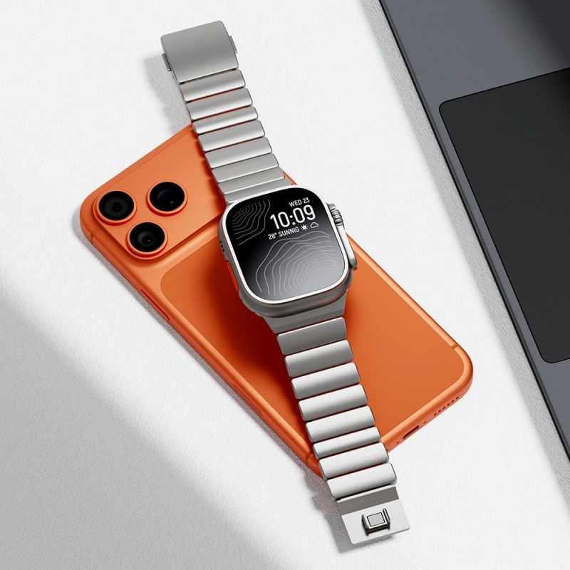 Apple Watch 7 45mm Zore KRD-149 Metal Silikon Kordon