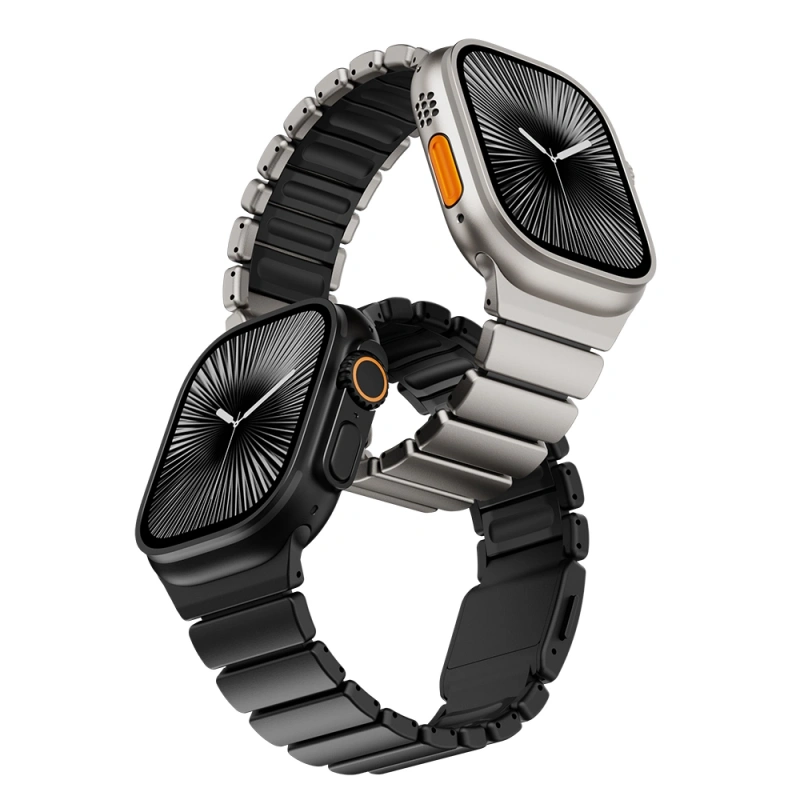 Apple Watch 7 45mm Zore KRD-149 Metal Silikon Kordon