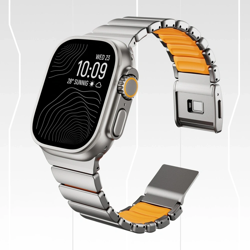 Apple Watch 7 45mm Zore KRD-149 Metal Silikon Kordon