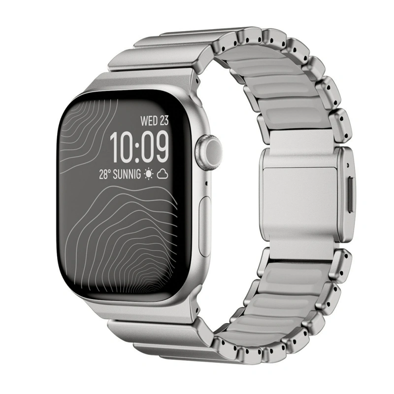 Apple Watch 7 45mm Zore KRD-151 Metal Silikon Kordon
