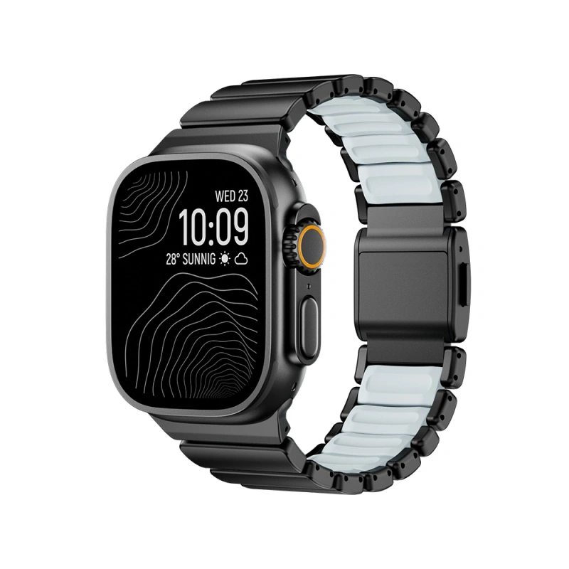 Apple Watch 7 45mm Zore KRD-151 Metal Silikon Kordon