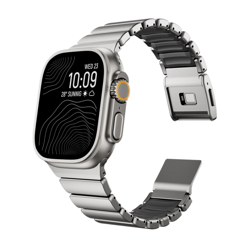 Apple Watch 7 45mm Zore KRD-152 Titanyum Silikon Kordon