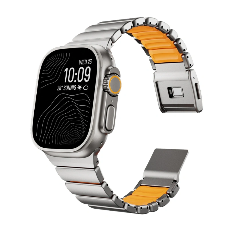 Apple Watch 7 45mm Zore KRD-152 Titanyum Silikon Kordon