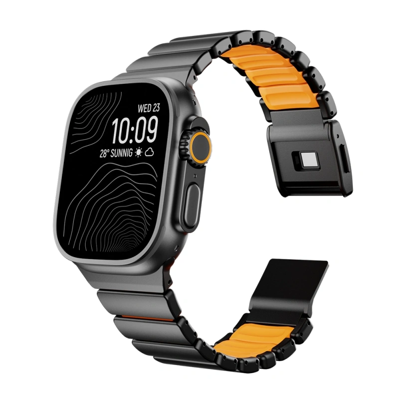 Apple Watch 7 45mm Zore KRD-152 Titanyum Silikon Kordon