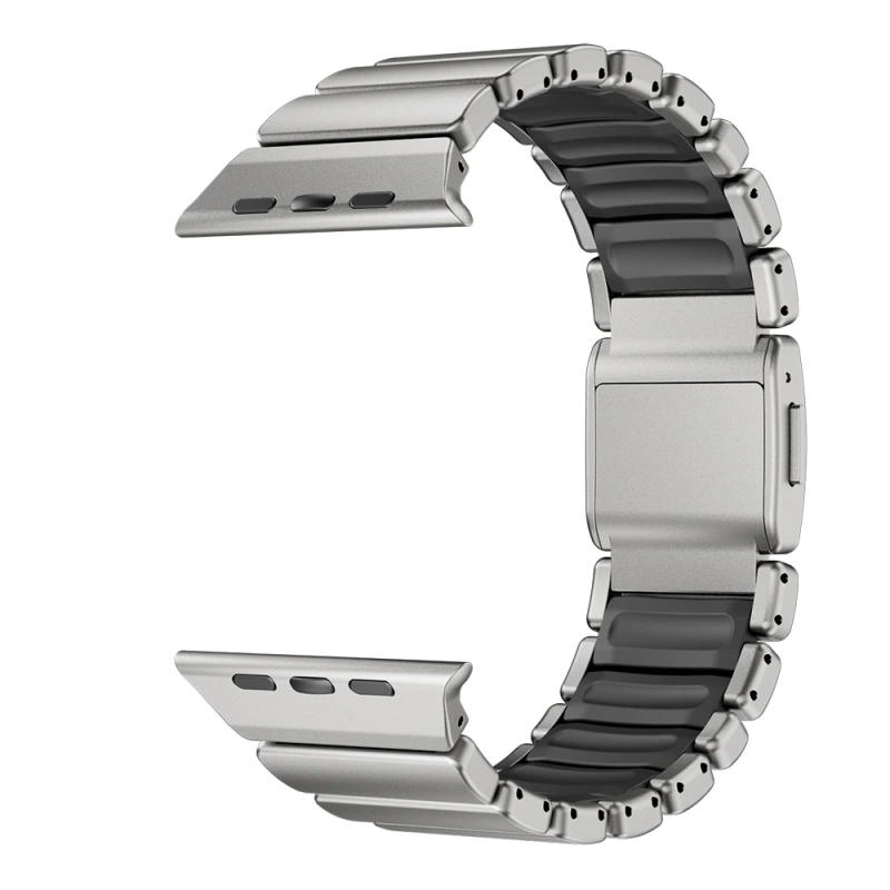 Apple Watch 7 45mm Zore KRD-152 Titanyum Silikon Kordon