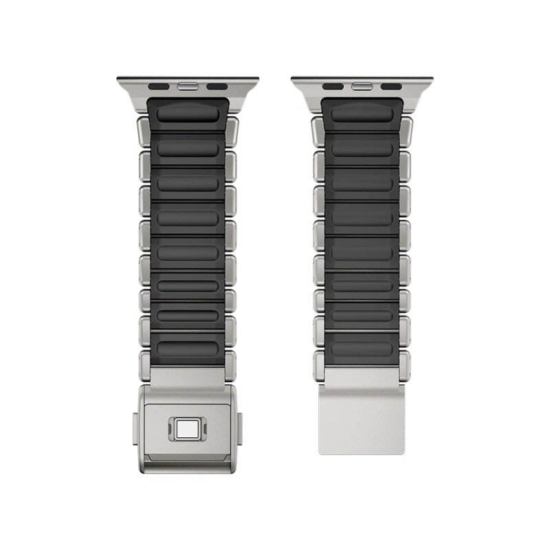 Apple Watch 7 45mm Zore KRD-152 Titanyum Silikon Kordon