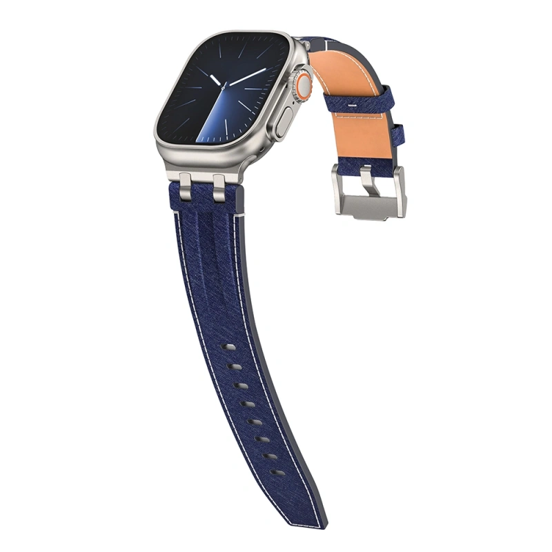 Apple Watch 7 45mm Zore KRD-153 Kot Kumaş Tasarımlı Kordon