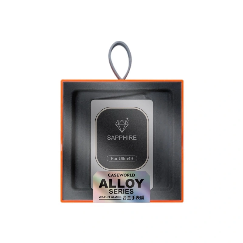 Apple Watch Ultra 49mm CaseWorld Alloy Serisi Safir Akıllı Saat Temperli Cam Ekran Koruyucu