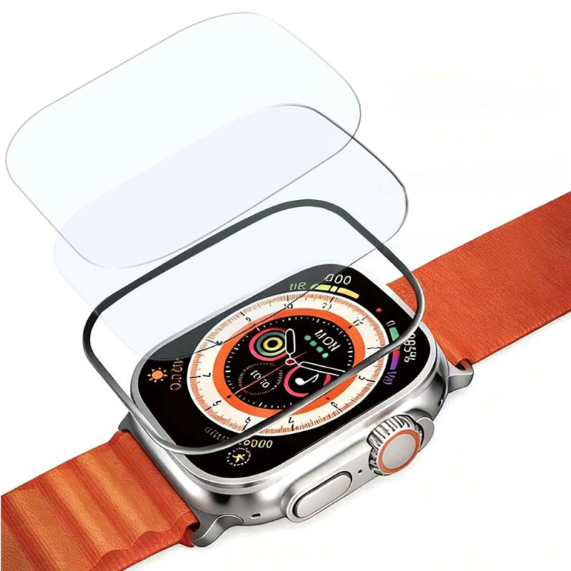 Apple Watch Ultra 49mm Mohseven iWatch Serisi Safir Akıllı Saat Temperli Cam Ekran Koruyucu