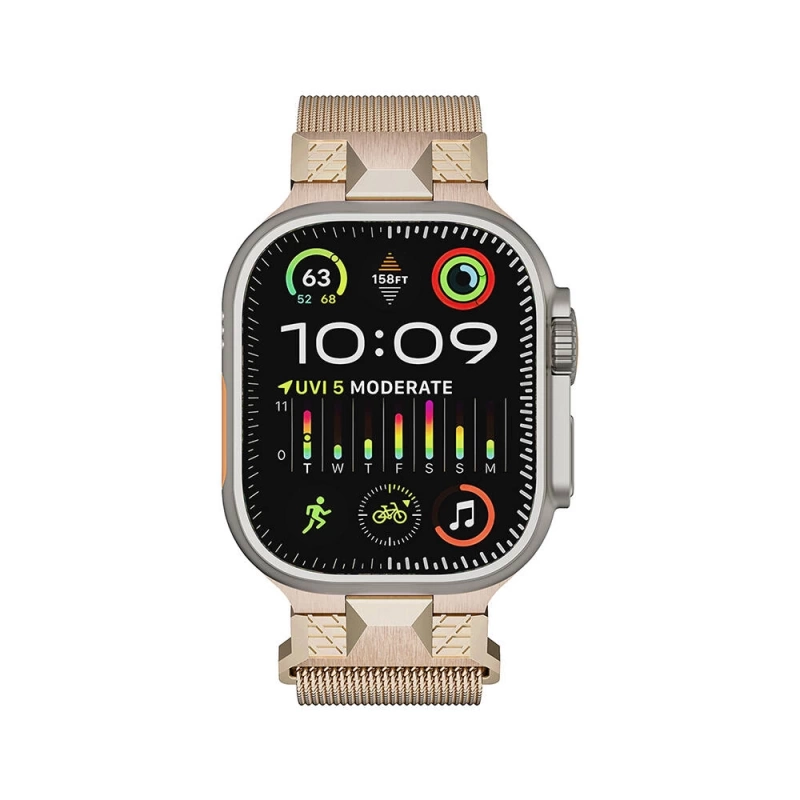 Apple Watch Ultra 49mm Zore KRD-107 Metal Hasır Kordon