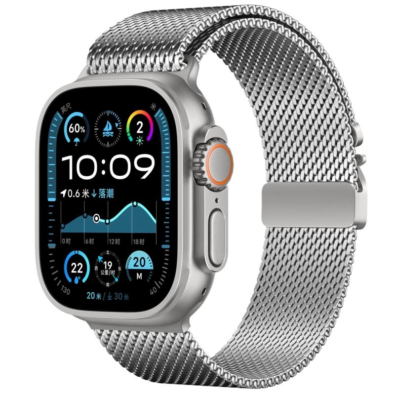 Apple Watch Ultra 49mm Zore KRD-121 Metal Hasır Kordon