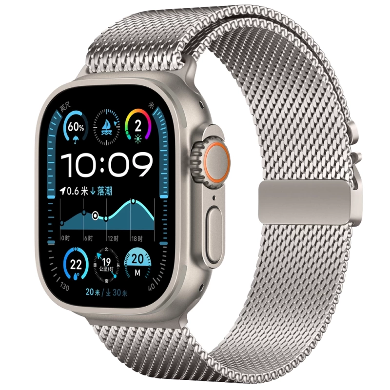 Apple Watch Ultra 49mm Zore KRD-121 Metal Hasır Kordon