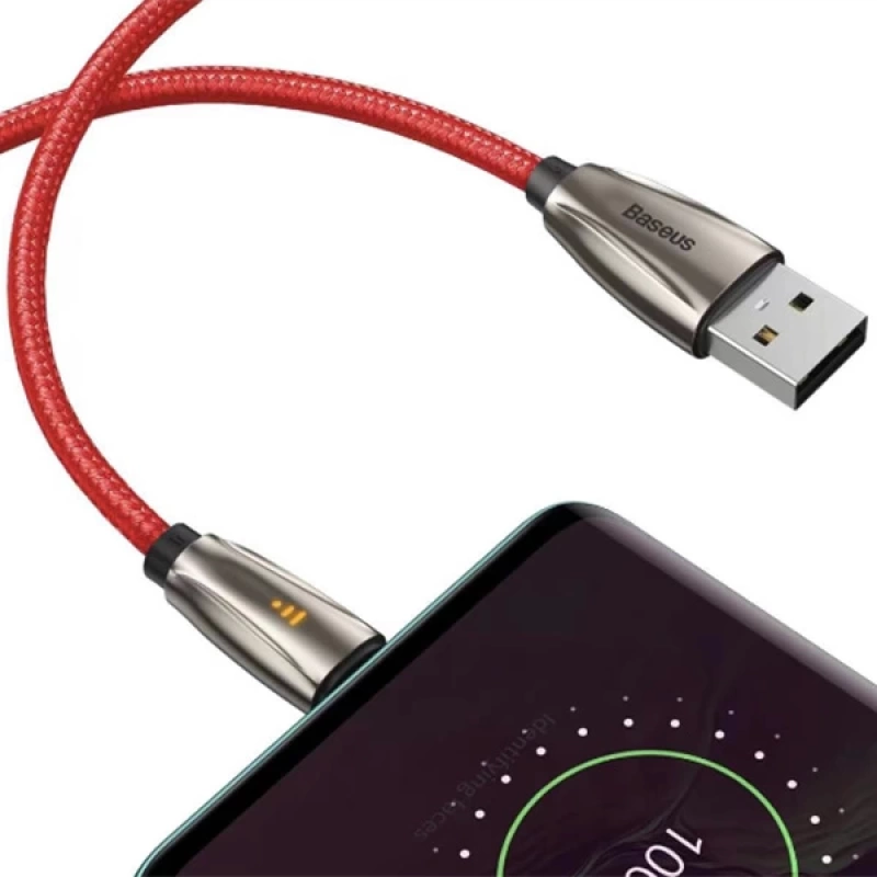 Baseus Aita Led Işıklı USB to Type-C 3A Hızlı Şarj Kablosu 1 metre