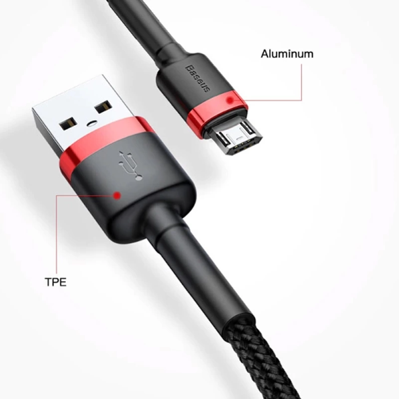 Baseus Cafule Micro Usb 0.50 Kısa 2.4a Hızlı Şarj Halat Usb Kablo