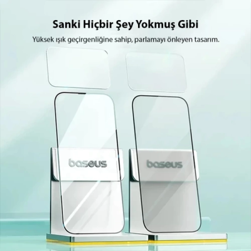 Baseus Crystal iPhone 15 Full Koruma Eye-Protection Tempered Cam Ekran Koruyucu