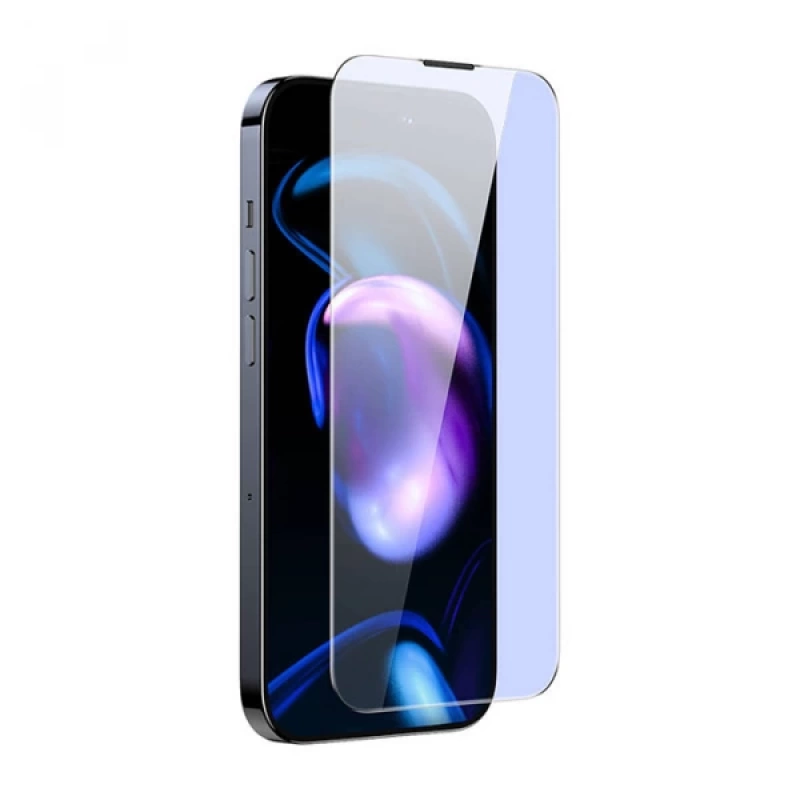 Baseus Crystal iPhone 15 Pro Max Full Koruma Anti Mavi Işık Tempered Cam Ekran Koruyucu 2 Adet Set