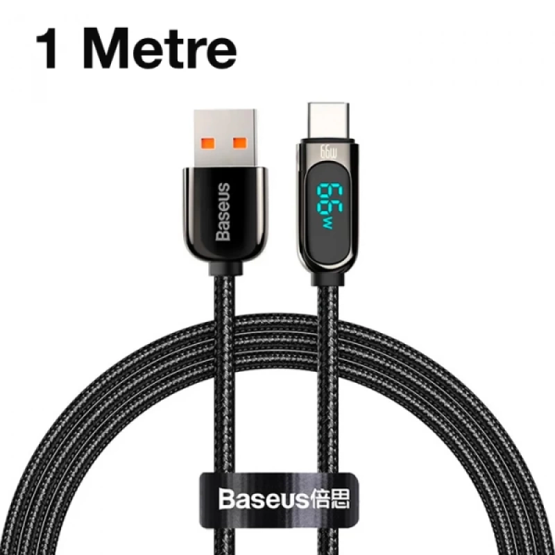 Baseus Display USB to Type-C 66W Hızlı Şarj Veri Kablosu 1mt