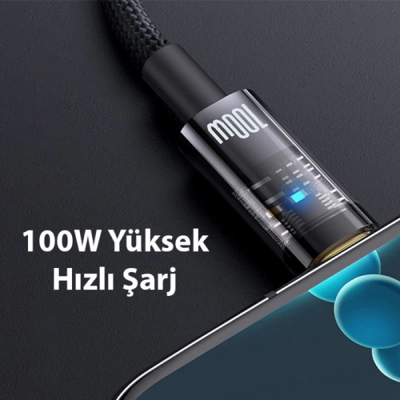 Baseus Explorer Series Auto Power 100W USB to Type-C Ultra Hızlı Şarj ve Data Kablosu 1m