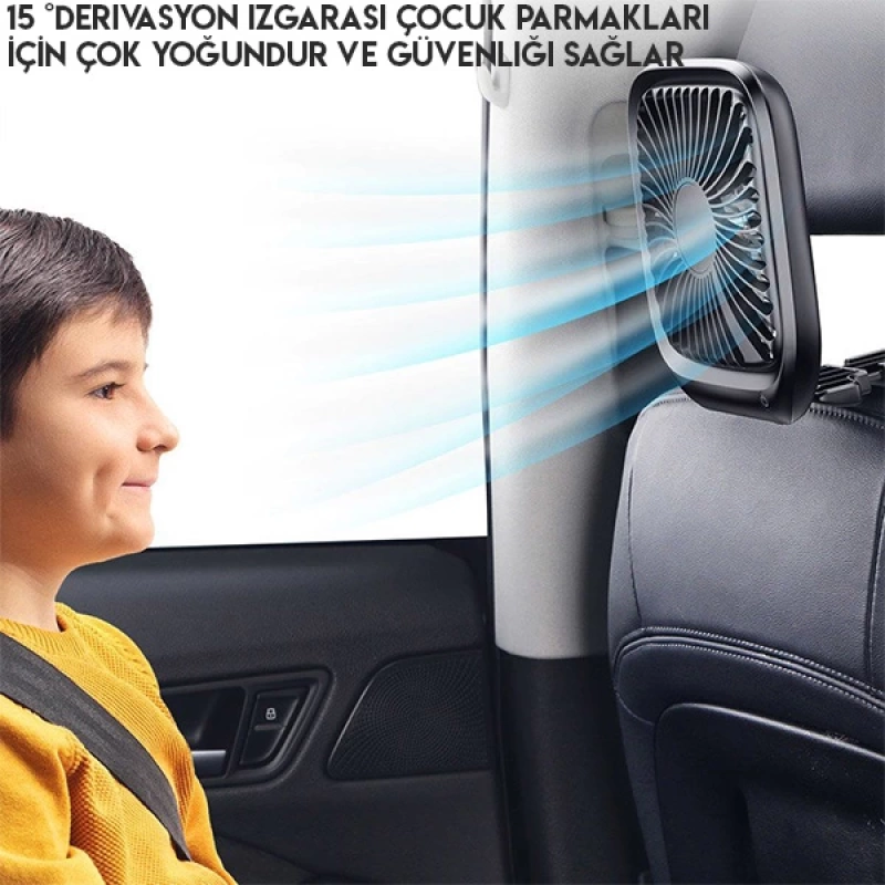 Baseus Foldable Usb Araç Arka Koltuk Vantilatör Fan Soğutucu