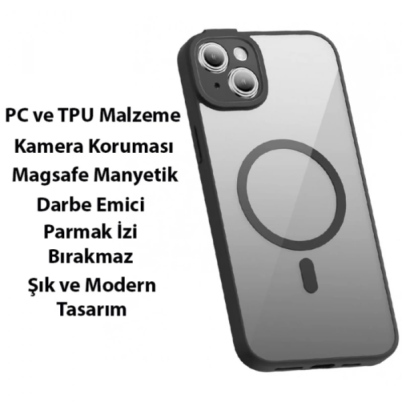 Baseus Frame Series iPhone 14 Plus 6.7 Kamera Koruyuculu Magsafe Kılıf + Tempered Ekran Koruyucu Set