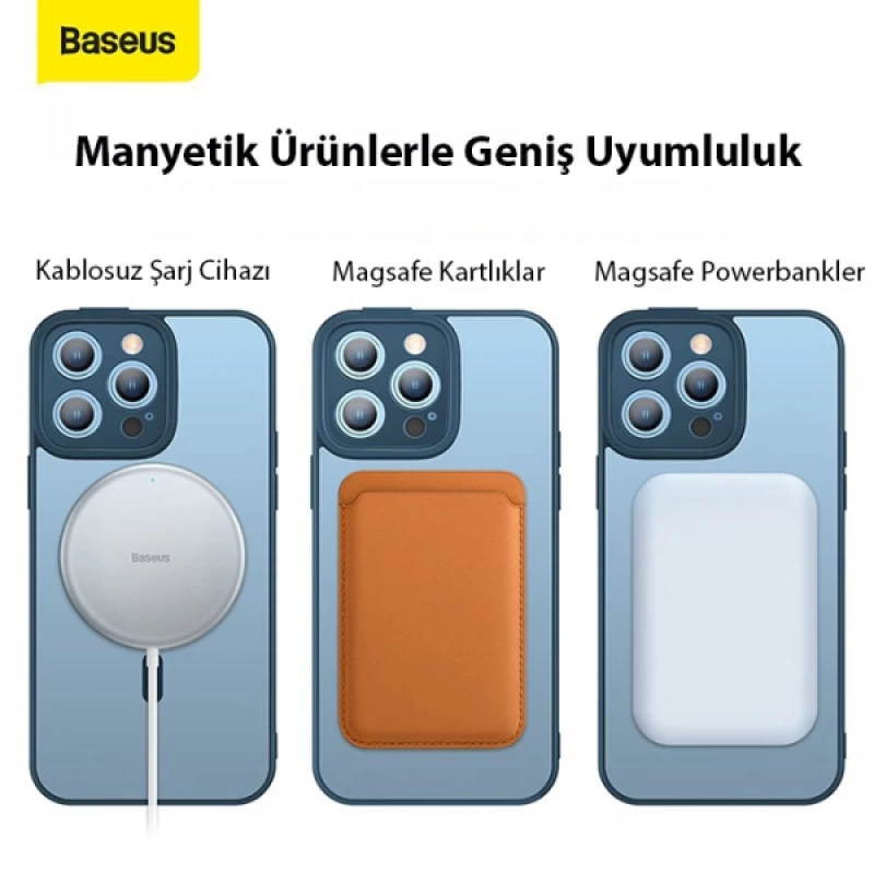 Baseus Frame Series iPhone 14 Pro 6.1 Kamera Koruyuculu Magsafe Kılıf + Tempered Ekran Koruyucu Set