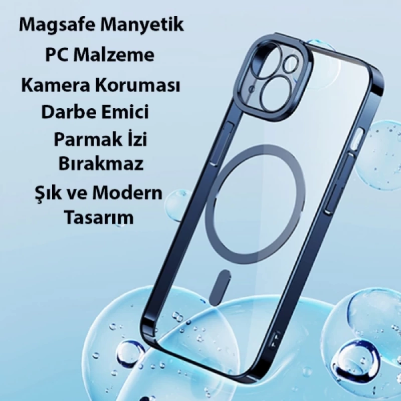 Baseus Glitter iPhone 14 6.1 Magsafe Silikon Kılıf + Tempered Ekran Koruyucu Set