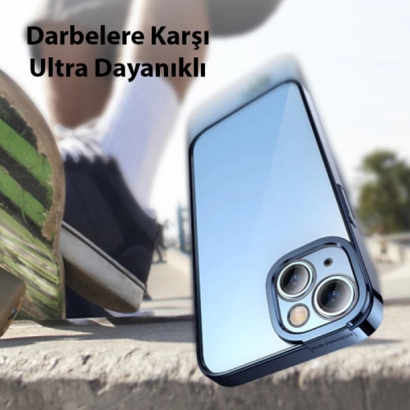 Baseus Glitter iPhone 14 6.1 Renkli Kenar Silikon Kılıf + Tempered Ekran Koruyucu Set