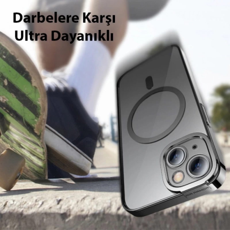 Baseus Glitter iPhone 14 Plus 6.7 Magsafe Silikon Kılıf + Tempered Ekran Koruyucu Set