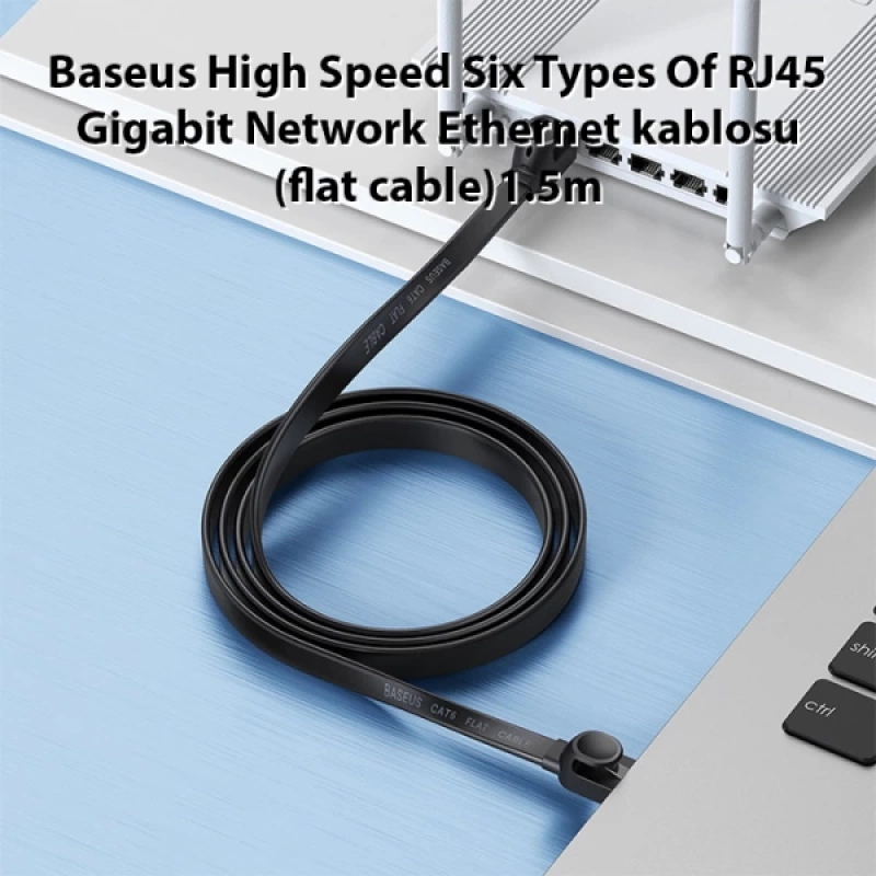 Baseus High Speed Six Types Of RJ45 Gigabit Network Ethernet kablosu (flat cable)1.5m