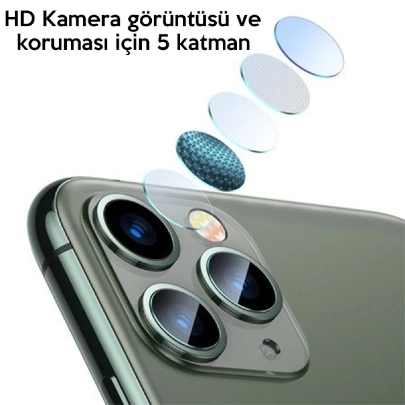 Baseus iPhone 11 Pro 11 Pro Max Tempered Kamera Lens Koruma Camı 2Set