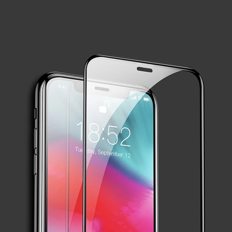 Baseus İPhone 11 Pro 3D Full Kaplama Kırılmaz Cam Koruyucu Tempered Glass Screen Protector